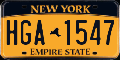 NY license plate HGA1547