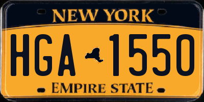 NY license plate HGA1550