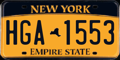 NY license plate HGA1553