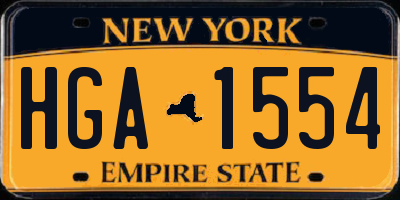 NY license plate HGA1554
