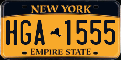 NY license plate HGA1555