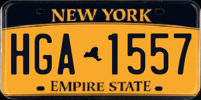 NY license plate HGA1557