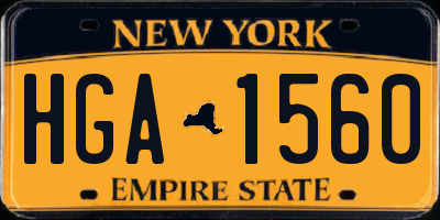 NY license plate HGA1560