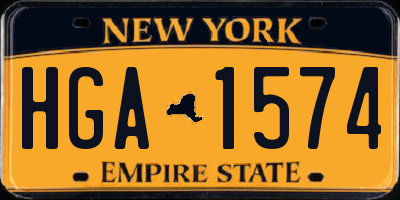 NY license plate HGA1574