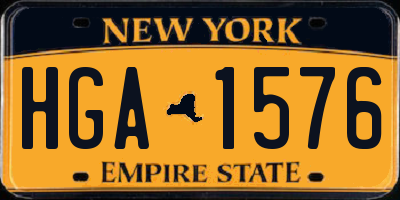 NY license plate HGA1576