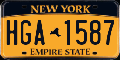 NY license plate HGA1587