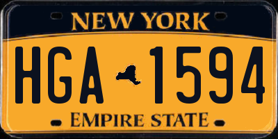 NY license plate HGA1594