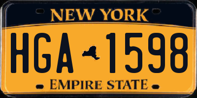 NY license plate HGA1598