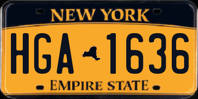 NY license plate HGA1636