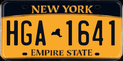 NY license plate HGA1641