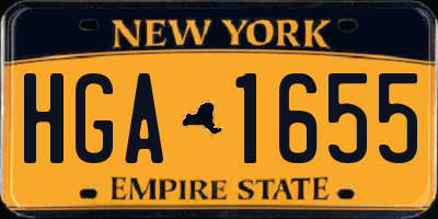 NY license plate HGA1655