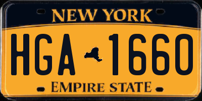 NY license plate HGA1660