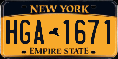 NY license plate HGA1671