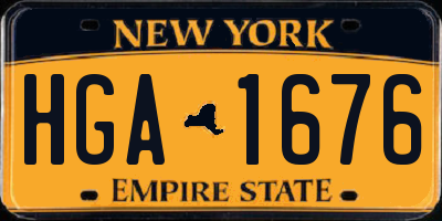 NY license plate HGA1676