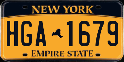 NY license plate HGA1679