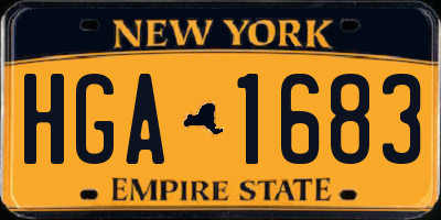 NY license plate HGA1683