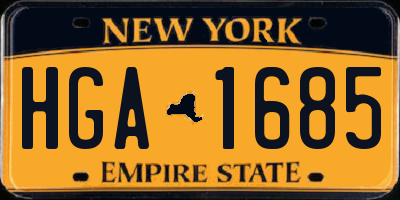 NY license plate HGA1685