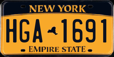 NY license plate HGA1691