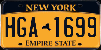 NY license plate HGA1699
