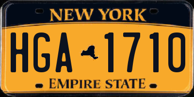 NY license plate HGA1710