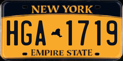 NY license plate HGA1719