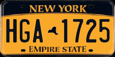 NY license plate HGA1725