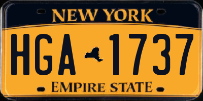 NY license plate HGA1737