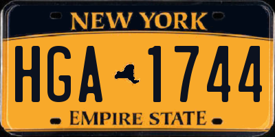 NY license plate HGA1744