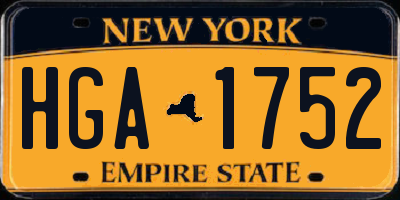 NY license plate HGA1752