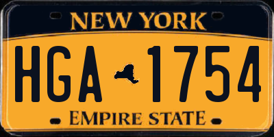 NY license plate HGA1754