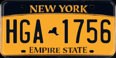 NY license plate HGA1756