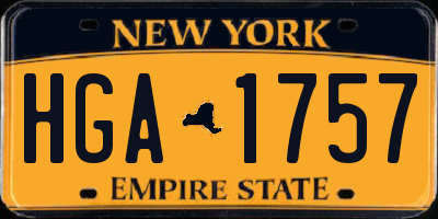 NY license plate HGA1757