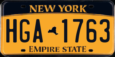 NY license plate HGA1763
