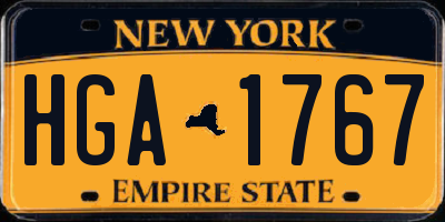 NY license plate HGA1767