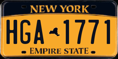 NY license plate HGA1771