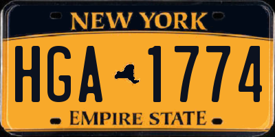 NY license plate HGA1774