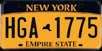 NY license plate HGA1775