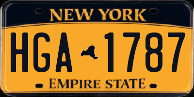 NY license plate HGA1787