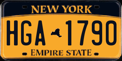 NY license plate HGA1790