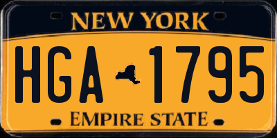 NY license plate HGA1795