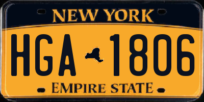 NY license plate HGA1806