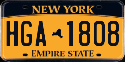 NY license plate HGA1808