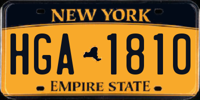NY license plate HGA1810