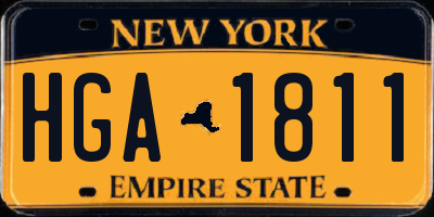 NY license plate HGA1811