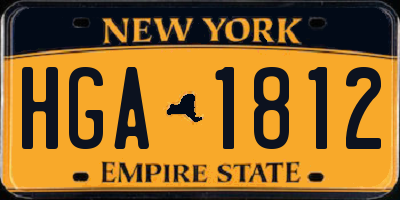 NY license plate HGA1812