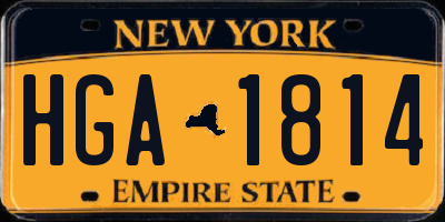 NY license plate HGA1814