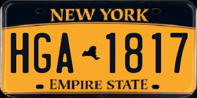 NY license plate HGA1817