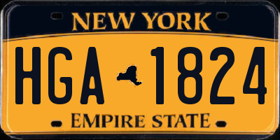 NY license plate HGA1824