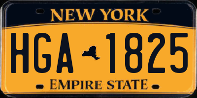 NY license plate HGA1825