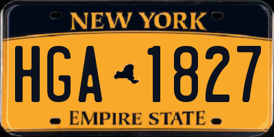 NY license plate HGA1827